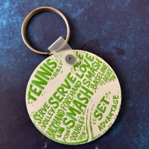 Tennis Word Fence Keychain